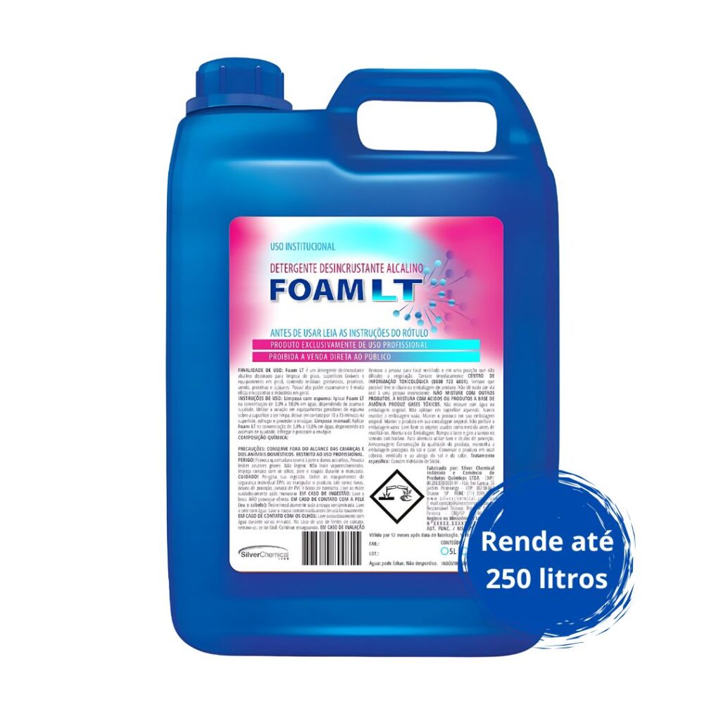 Galão de 5 litros do Detergente Alcalino Clorado Espumante Mixclor Foam LT